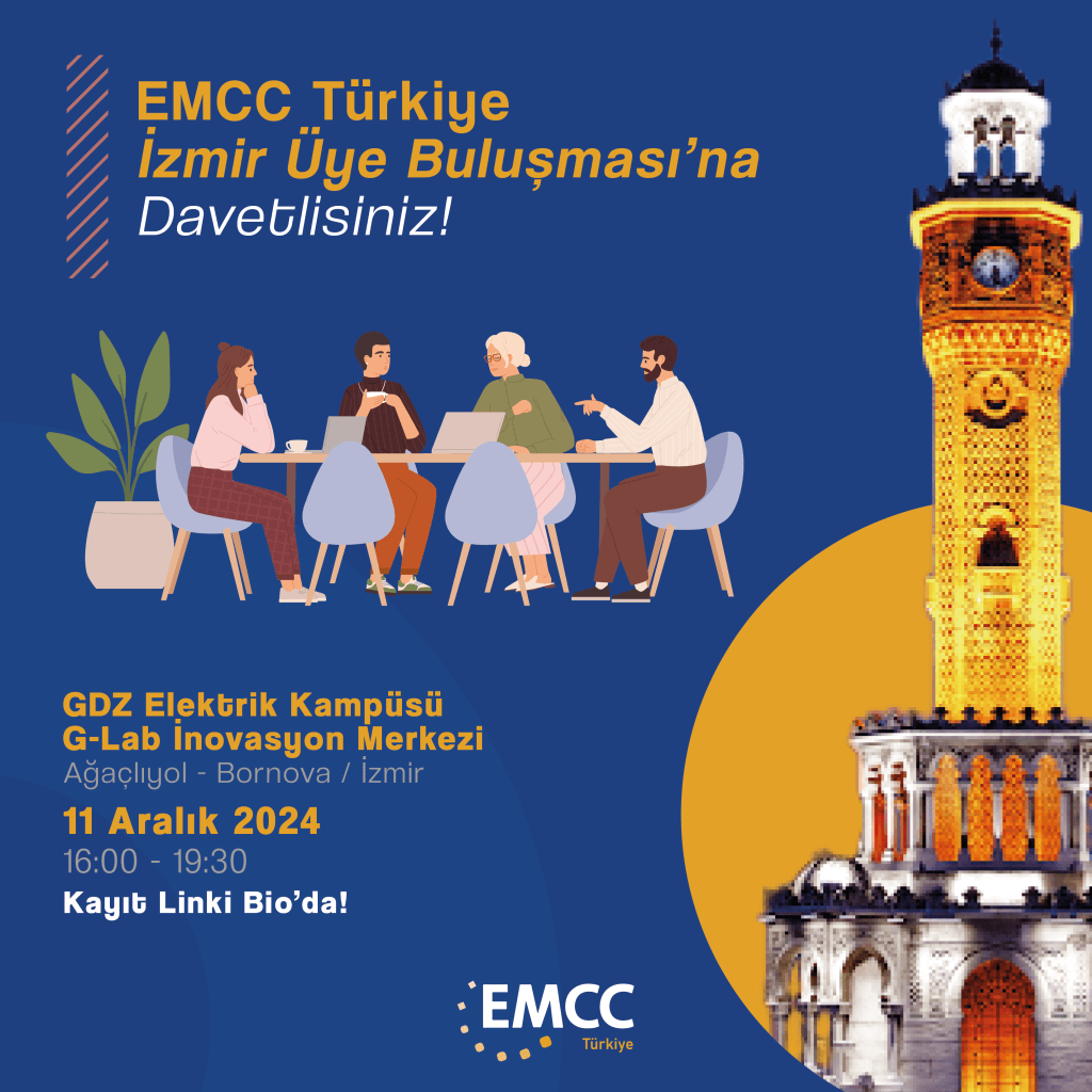 EMCC Türkiye Üye Buluşması & Networking Etkinliği ve Psikolojik Güvenlik Söyleşisi'ne Davetlisiniz!27 Kasım Çarşamba günü saat 18:30’da İstanbul QNB Kristal Kule’de gerçekleşecek EMCC Türkiye Üye Buluşması ve Networking etkinliğinde, mesleki deneyimlerimizi paylaşarak bağlarımızı güçlendireceğimiz üye buluşmasında sizleri aramızda görmekten mutluluk duyarız.18:30 – 19:30 arasında keyifli bir üye buluşması networking ortamında buluşarak birbirimizi daha yakından tanıma imkânı bulacağız.19:30 – 20:30’da başlayacak söyleşi bölümünde ise Klinik Psikolog Emrah Yolaç bizlerle olacak. Emrah Bey, iş dünyasında güven ortamının önemine odaklanarak psikolojik güvenliğin bireysel ve kurumsal başarıya katkılarına dair yeni bakış açıları sunacak.Konuşmacı:
Emrah Yolaç – Klinik PsikologModeratör
Sevda Özsönmez - N2Growth Turkey & Eurasia, Managing PartnerEMCC Türkiye üyeleri olarak hem profesyonel bağlarımızı güçlendirecek bir networking deneyimi yaşamak hem de mesleki gelişimimize katkı sağlayacak bilgiler edinmek için bu değerli etkinlikte bir araya gelmekten mutluluk duyarız.Tarih: 27 Kasım 2024
Saat: 18:30
Yer: QNB Finansbank Kristal Kule, 35. Kat, Levent/İstanbul