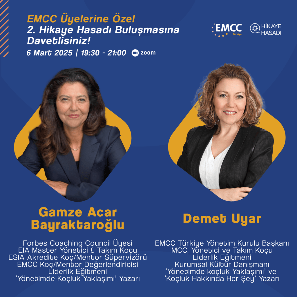 EMCC Üyelerine Özel: 2. Hikaye Hasadı Buluşmasına Davetlisiniz!Koç ve mentorlar olarak bir araya gelerek birbirimizden ilham almak ve birbirimizi beslemek üzere özel olarak düzenlediğimiz atölyemizin ikincisini gerçekleştiriyoruz. Sizi etkileyen ve esin kaynağı olabilecek hikayelerinizi paylaşmanız ve başka hikayelerden zenginleşmeniz için tasarlanan atölyemize davet ediyoruz!8 Mart Dünya Kadınlar Gününü kutlama amacıyla düzenlediğimiz etkinlikte kadınların yaşam mücadelelerine özel hikayelerini duymak istiyoruz. Bu etkinliğe kadın üyelerimizin yanı sıra yaşamlarına etkisi olmuş kadınların hikayelerini paylaşmak isteyen erkek üyelerimiz de davetlidir.Tarih: 06 Mart 2025
Saat: 19:30 - 21:00
Yer: Zoom - Kayıt Linki Bio'da!
(Link, kayıt onayı sonrasında gönderilecektir)Katılım Koşulları:
* Bu etkinlik sadece EMCC Türkiye üyelerine açıktır.* Etkinliğin tamamına (1.5 saat) katılım sağlayabilecek olanlar kaydolmalıdır.* Küçük gruplar halinde yapılacak fasilitasyonlu çalışmada kendi hikayenizi paylaşacak ve başkalarının hikayeleri ile etkileşimde bulunacaksınız.* Detaylı bilgi almak için iletisim@emccturkey.org e-posta adresine yazabilirsiniz.
