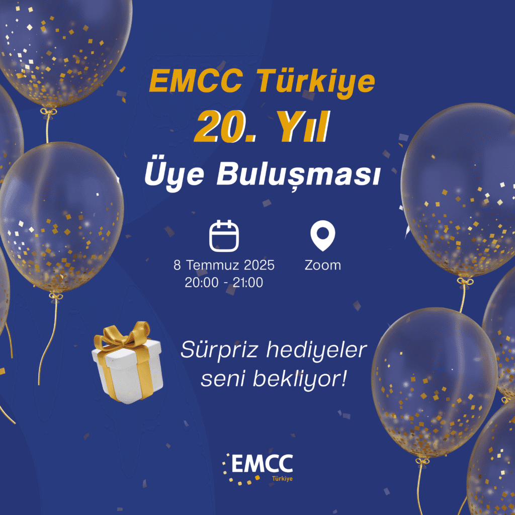 🌟 EMCC Türkiye 20. Yaşında! ✨Bu yolculukta birlikte büyüdük, birlikte geliştik. Şimdi 20. yılımızı hep birlikte kutlama zamanı!🗓 8 Temmuz Salı
🕗 20.00 – 21.00
📍 Zoom üzerinden gerçekleşecek bu özel buluşmada;
🔗 Kayıt: Kayıt Süresi Doldu!💬 Geçmişten günümüze EMCC Türkiye’nin yolculuğu,
🎁 Sürpriz hediyeler ve
🤝 Bolca bağ kurma var!Tüm üyelerimizi bu kutlamaya bekliyoruz!Tepe yöneticilerden ilham almak, farklı perspektifleri keşfetmek ve soru sorma fırsatını yakalamak için bu buluşmayı kaçırma!